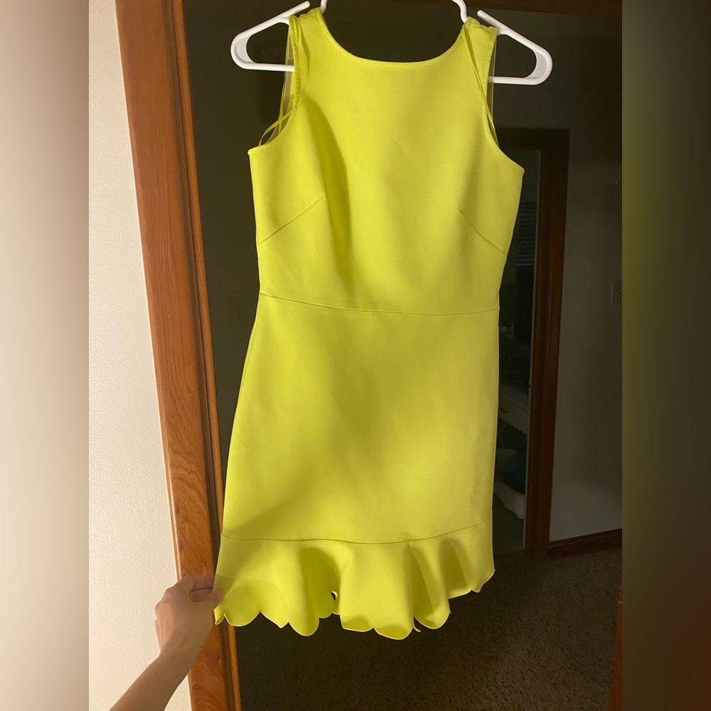 J Crew size 0 neon yellow/green cocktail dress!